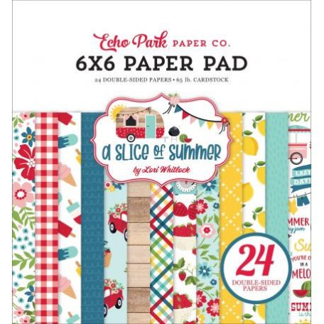 Papírkészlet 6", Echo Park A Slice Of Summer / Paper Pads - Kétoldalas (24 lap)