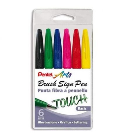 Ecsetfilc , Pentel Touch Sign Pen® Brush Tip / Basics -  (6 db)