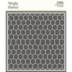   Stencil 6", Simple Stories Farmhouse Garden / Chicken Wire -  (1 db)