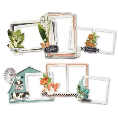   Díszítőelem , Simple Stories Farmhouse Garden / Chipboard Frames -  (1 csomag)