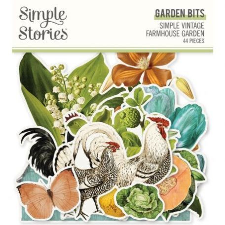 Papírmotívum / Kivágat , Simple Stories Farmhouse Garden / Garden Bits -  (1 csomag)