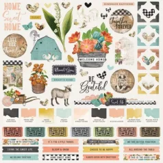   Matrica 12", Simple Stories Farmhouse Garden / Cardstock Sticker -  (1 ív)
