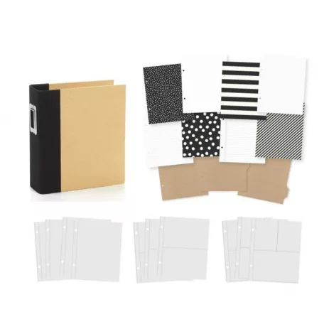 Simple Stories Album készlet 6"x8", SN@P! Binder / Black (1 csomag)