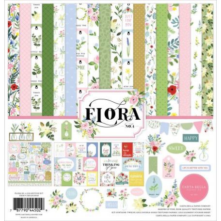 Papírkészlet 12", Carta Bella Flora No.4 / Collection Kit (1 csomag)