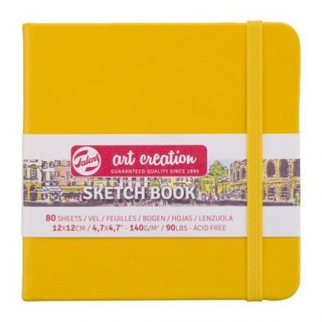 Vázlatfüzet 12x12 cm, Talens Art Creation Sketch Book / Golden Yellow - 80 lap (1 db)