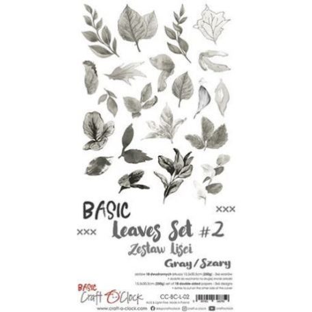 Kivágóív , Basic Leaves Set 2, Grey / Craft O'Clock Mixed Media - Extras to cut mirror print (1 csomag)