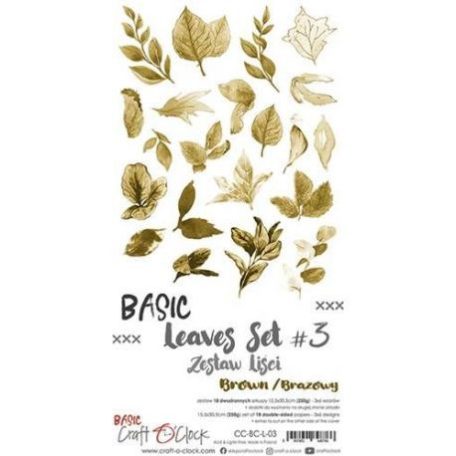 Kivágóív , Basic Leaves Set 3, Brown / Craft O'Clock Mixed Media - Extras to cut mirror print (1 csomag)