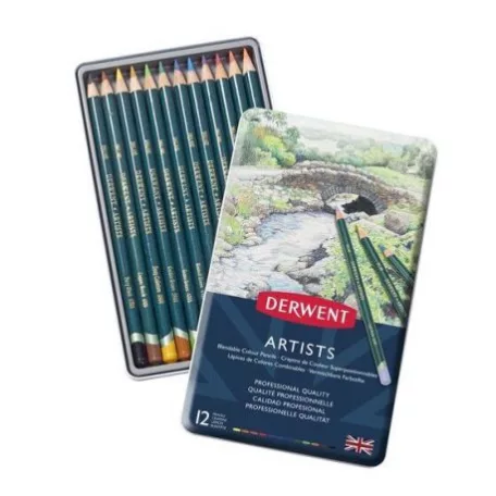 Művész színesceruza készlet , 12 Tin / Derwent Artists Colored -  (12 db)