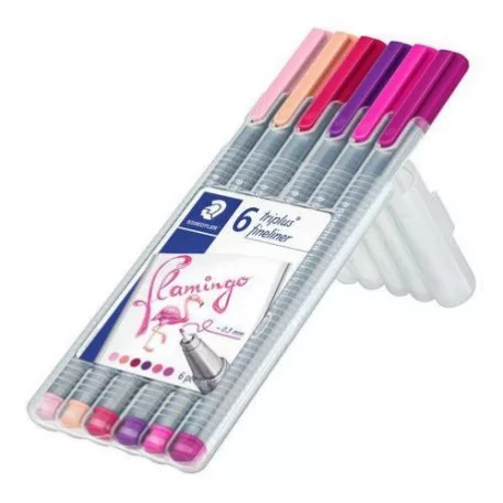 Tűfilc készlet , Flamingo colours / Staedtler triplus fineliner -  (6 db)