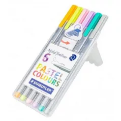   Tűfilc készlet , Pastel colours / Staedtler triplus fineliner -  (6 db)
