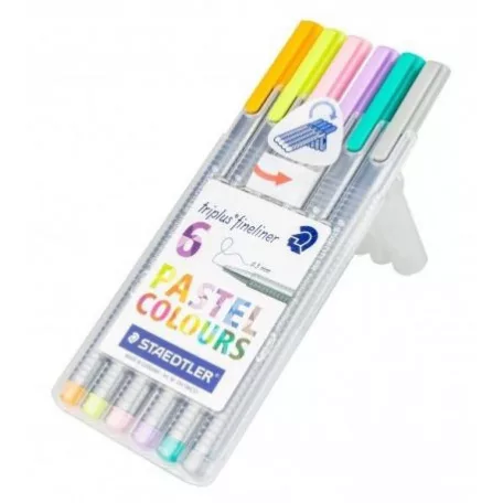 Tűfilc készlet , Pastel colours / Staedtler triplus fineliner -  (6 db)