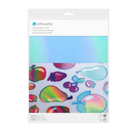 Matrica lapok - Fémesen színjátszós A4, Sticker Sheets - Iridescent / Silhouette materials (8 ív)