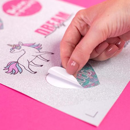 Matrica lapok - Ezüst színű glitteres A4, Sticker Sheets - Silver Glitter / Silhouette materials (8 ív)
