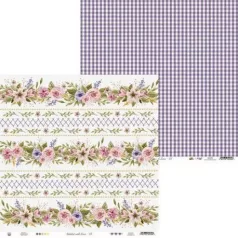   Scrapbook papír 12x12, Piatek13 Stitched with love / Paper - 3 (1 lap)