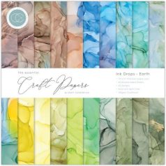   Papírkészlet 6", Craft Consortium The Essential Craft Papers / Ink Drops - Earth (40 lap)