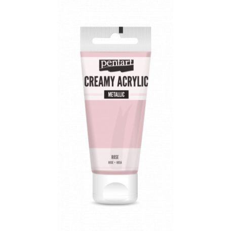 Pentart Krémes akrilfesték metál - rózsaszín - Creamy Acrylic (60 ml)
