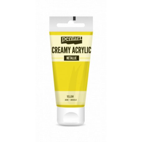 Pentart Krémes akrilfesték metál - sárga - Creamy Acrylic (60 ml)