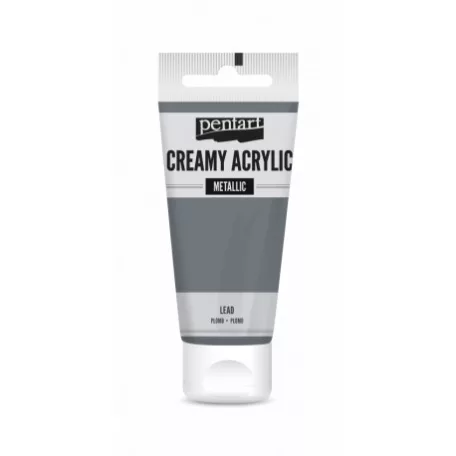 Pentart Krémes akrilfesték metál - ólom - Creamy Acrylic (60 ml)