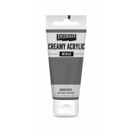 Pentart Krémes akrilfesték metál - rokokóezüst - Creamy Acrylic (60 ml)