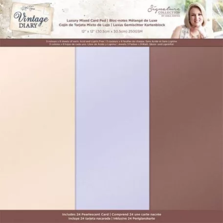 Papírkészlet 12", CC Paper Pad / Vintage Diary - Luxury Pearl (24 lap)