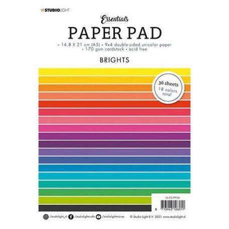 Papírkészlet A5, Studio Light Paper Pad / Unicolor Brights Essentials nr.4 - Earth (36 lap)
