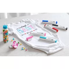   Textilfilc , Baby-Colours and 1x black / Faber-Castell Textile Marker -  (5 db)