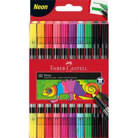 Kéthegyű Filctoll készlet , Neon / Faber-Castell Double-ended felt tip pen -  (10 db)