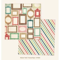   Scrapbook papír 12x12, MME Papers / Paper - Hello Framed (1 lap)
