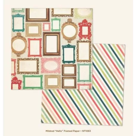 Scrapbook papír 12x12, MME Papers / Paper - Hello Framed (1 lap)
