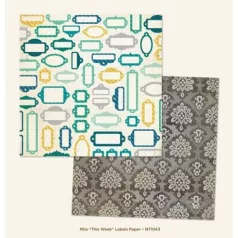   Scrapbook papír 12x12, MME Papers / Paper - This Week Labels (1 lap)