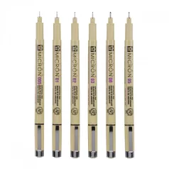 Sakura Pigma Micron Tűfilc készlet,  Fekete (6 db)