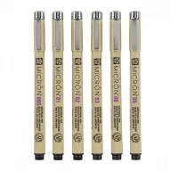 Sakura Pigma Micron Tűfilc készlet,  Fekete (6 db)
