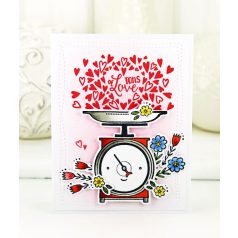   PinkFresh Studio Szilikonbélyegző + Vágósablon készlet - Love scale (1 csomag)