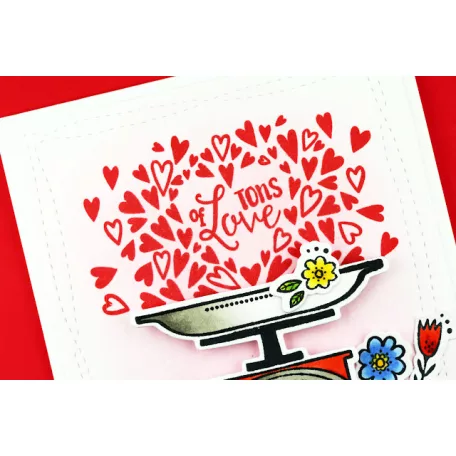 PinkFresh Studio Szilikonbélyegző + Vágósablon készlet - Love scale (1 csomag)