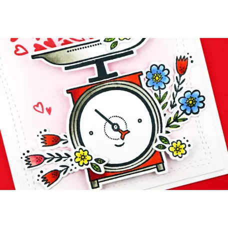 PinkFresh Studio Szilikonbélyegző + Vágósablon készlet - Love scale (1 csomag)