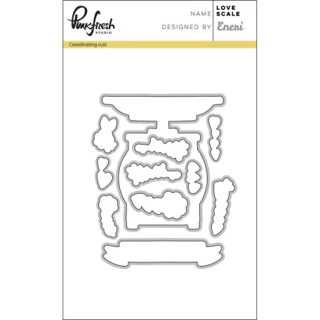 PinkFresh Studio Szilikonbélyegző + Vágósablon készlet - Love scale (1 csomag)