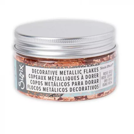 Metál pehely,  Rose Gold / Sizzix Effectz - Decorative Metallic Flakes (1 db)