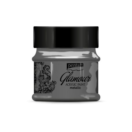 Glamour metál akrilfesték 50 ml ezüstfekete (1 db)