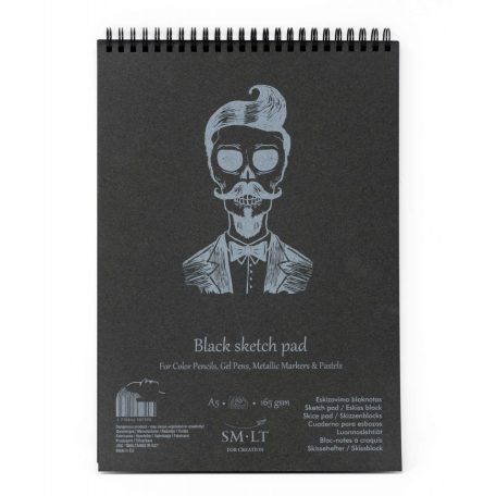 Fekete Sketch Pad A5, 165 g / SMLT Black Sketch Pad (20 lap)