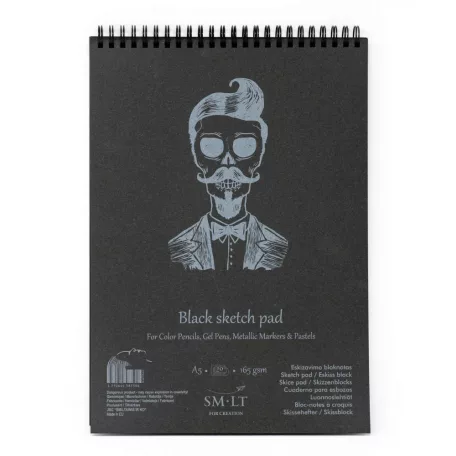 Fekete Sketch Pad A5, 165 g / SMLT Black Sketch Pad (20 lap)