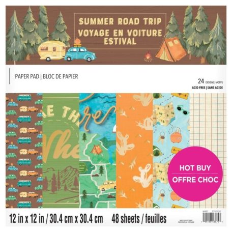 Papírkészlet 12" (30 cm), Summer Road Trip / Craft Smith Paper Pad  (48 lap)