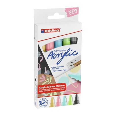 Akril marker , Pastel / Acrylic Marker Medium (5 db)