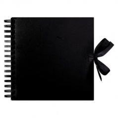   Scrapbook Album 8" (20 cm) - Fekete / Fekete lapokkal - Black (1 db)