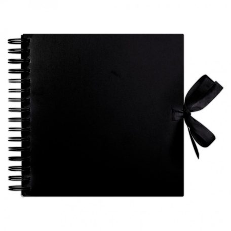 Scrapbook Album 8" (20 cm) - Fekete / Fekete lapokkal - Black (1 db)