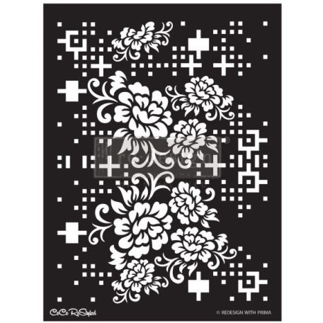 Dekor Stencil 18"x25" (45x63 cm), Floral Matrix / Prima Decor Stencils (1 db)