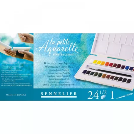 Sennelier Akvarell festék készlet, 24 half- pans/ La Petite Aquarelle set (1 csomag)