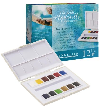 Sennelier Akvarell festék készlet, 12 half- pans/ La Petite Aquarelle set (1 csomag)