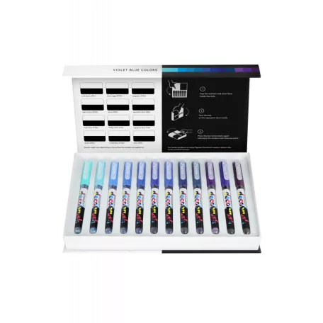 Akril marker , Violet-Blue Colors Collection / Karin PIGMENT decobrush (12 db)