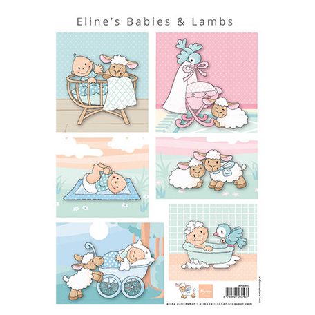 Kivágóív , Eline's babies & lambs / Marianne Design Decoupage paper (1 db)
