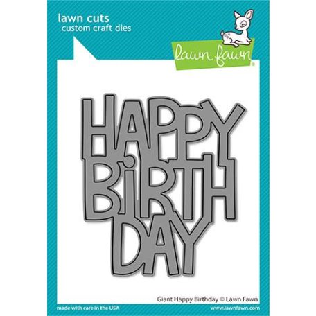 Vágósablon LF2612, giant happy birthday / Lawn Cuts Custom Craft Die (1 csomag)